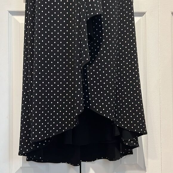 Spanner Black with White Polka Dots Sleeveless V Neck Maxi‎ Dress Size S - Picture 5 of 12